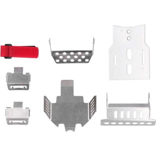 RC Chassis Armors Set Stainless Steel Chassis Armors Set Bottom Protection Plate for Traxxas TRX‑4 82056‑4 RC Car