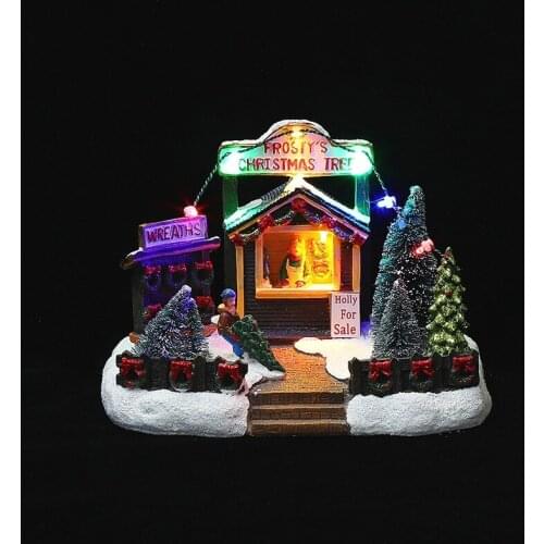 Christmas Snow House Light Spin Merry Christmas Decorations For Home Xmas Gifts Cristmas Ornaments New Year 2022 Without Battery