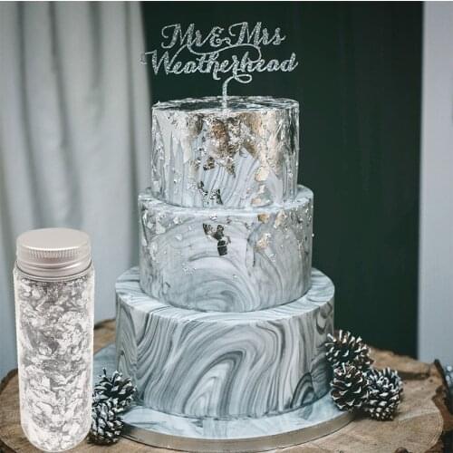 3g Edible Silver Flake for Baking Decoration silver Foil Decoration for Cake Macaron DIY Cup Cake Ornament Free Shipping