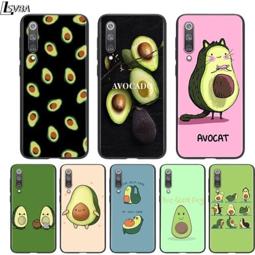 Silicone Black Cover Cute Cartoon Avocado Food For Xiaomi Mi 11 10I 10T 10 9T 9SE 9 8 Note 10 Lite Pro 5G Ultra Phone Case