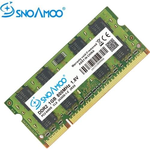 SNOAMOO DDR2 1GB 2GB 667MHz Laptop RAMs PC2-5300S 800MHz PC2-6400S 200Pin CL5 CL6 1.8V 2Rx8 SO-DIMM Computer Memory Warranty