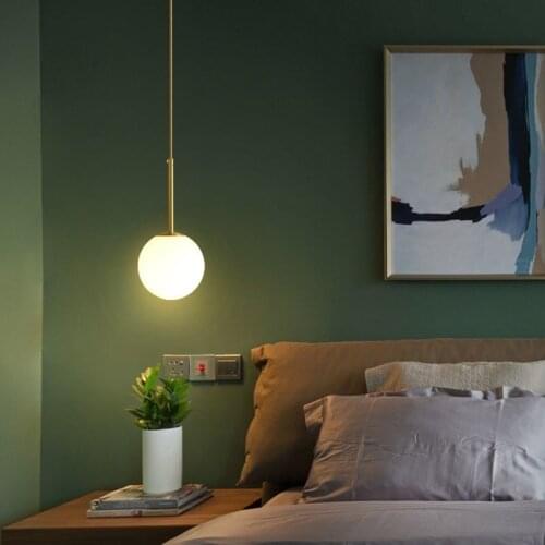 Modern led glass ball deco chambre pendant light luminaire kitchen fixtures chandelier dining room