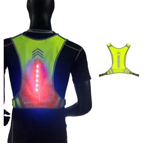 Outdoor Night Riding Running Reflective Vest Safety Security Sports Warning Bicycle Bike Cycling Jogging Vests Guiding LED Light