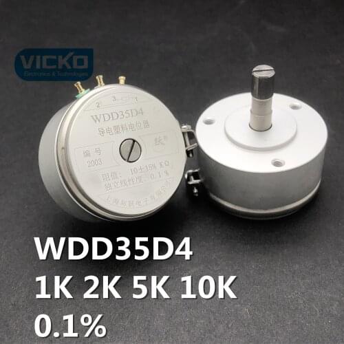 [VK] WDD35D 1K WDD35D-4 WDY35D4 1K 2K 5K 10K 0.1% Conductive plastic potentiometer Angle sensor switch WDD35D4
