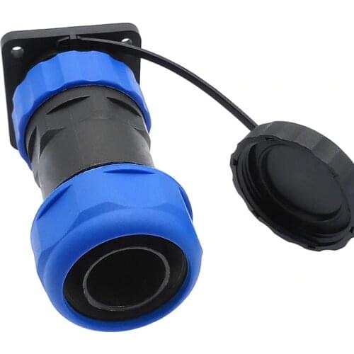 SP28 corrugated pipe waterproof connector IP68 plug and Flange socket 2 pin 3/4/5/6/7/9/10/12/14/16/19/22/24/26Pin