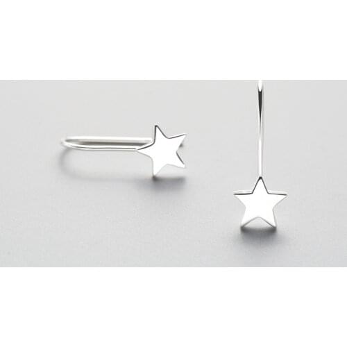 MloveAcc Genuine 100% 925 Sterling Silver Small Star Drop Earrings for Women Birthday Party Fashion Style Bijour Jewelry Gifts