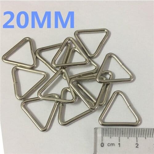 10PCS 20mm 7/8'IN Silvery Metal Triangle Shape Buckle Handbag webbing Belt Single Ring Leather Bag DIY Accessories
