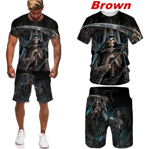 2021 Tide Brand 3d Printing Fashion Personality Creative Mens Hip-hop Suit Sports Casual Sports Pants 2-piece Outdoor Jogging