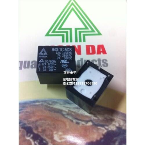 5pcs/lot New and original Relays 943-1C-5DS 5PIN 10A 5V 1 Open 1 Closed