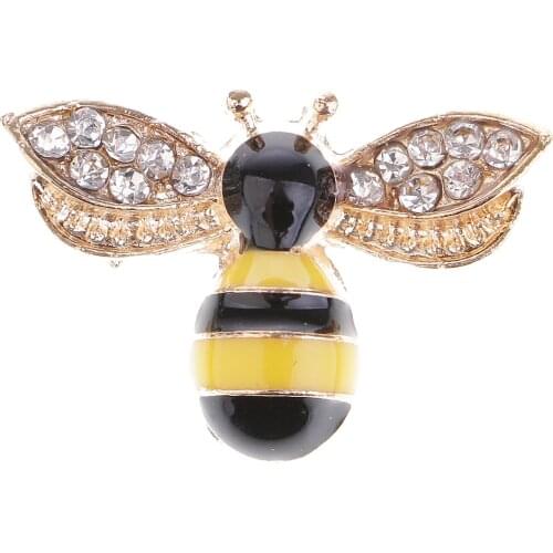 5pcs Bee Shapes Alloy Rhinestone Flatback Buttons Scrapbooking Embellishment