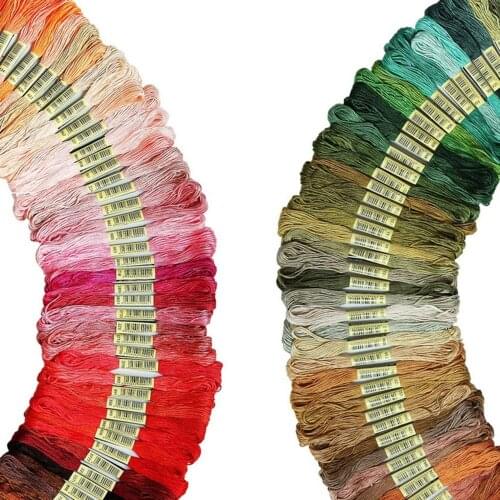 50 Colors 100 Colors Cross Stitch Thread Polyester Cotton Embroidery Thread Rainbow Color Hand Embroidery Braided Thread
