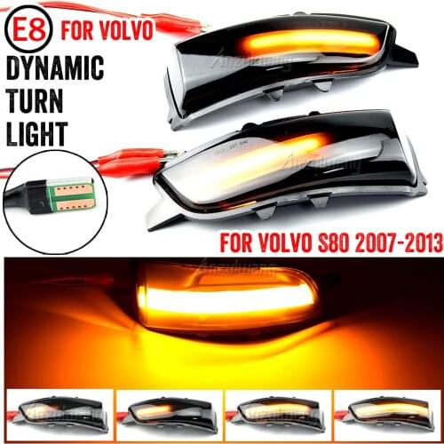 Car Accessories LED Dynamic Turn Signal Light Rearview Mirror Sequential Lamp Indicator Blinker For Volvo S80 2007-2013