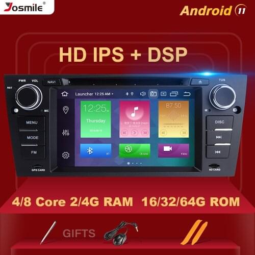DSP 8Core 4GB 64G 1 Din Android 11 Car DVD Multimedia Player For BMW E90/E91/E92/E93 Radio GPS Navigation Stereo Audio Head Unit