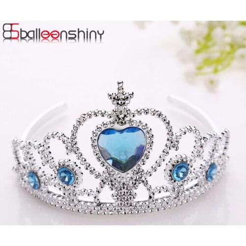 BalleenShiny Girl HairBand Princess Crown Headwear Hair Ornament gift for Baby Girls Fashion Silver Plastic Hair Accessories Kid