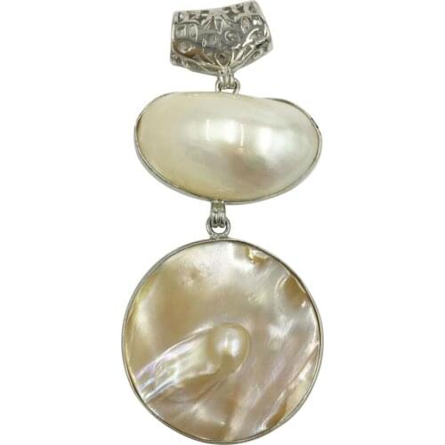 Free Shipping Women Fashion Jewelry Mother of Pearl Shell Pendant Bead 1pcs C7987