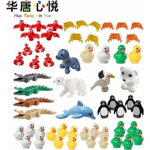 Locking City Animals Seagull Seal Penguin Suit Accessories Toys For Children Educational DIY Models Compatible Building Blocks