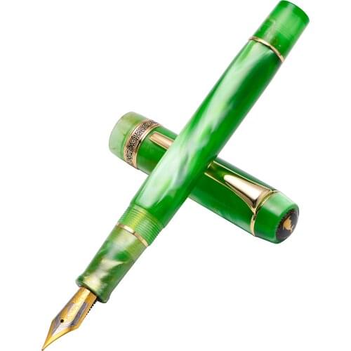 Kaigelu 316A Celluloid Fountain Pen, Beautiful Green Color Iridium EF/F/M Nib Writing Ink Pen Office Business School Gift Pen
