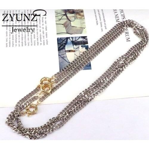 5PCS, Gold / Silver Color Curb Link Chain Women Necklace Gold Silver Color Fashion Jewelry Accessories