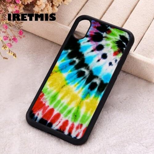 Iretmis 5 5S SE 2020 Phone Cover Case for iPhone 6 6S 7 8 Plus X Xs XR 11 12 Mini Pro Max Silicone TPU Tie Dye pattern