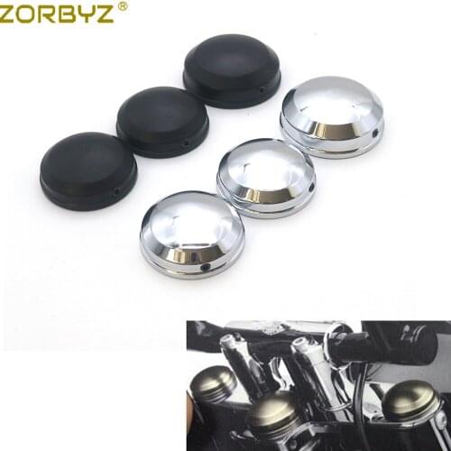 ZORBYZ Motorcycle Black / Chrome Upper Fork Stem Cover Aluminum For Harley Dyna Super Glide FXD FXDI 06-17