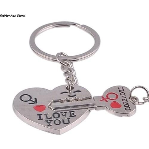 Color Jewelry Lock Rings Bag Valentine Day Wedding Trinket Gift Tone Love Heart Key Chains approx.8cm