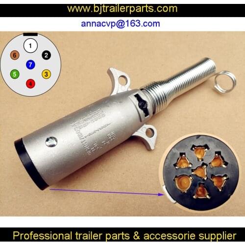 CVP 7-way Round Trailer Wiring connector with Cable Guard-trailer end trailer parts
