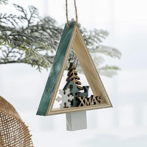 Wooden Christmas Ornaments Kids Toys for Chirstmas Tree Hanging Pendants Xmas Elk Decoration for Home Party New Year 2022 Noel