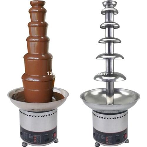 Free Shipping Heavy Duty Stainless Steel 110v 220v Electric 32.3" 6-Tier Party Choco Fountain Chocolate Fondue Machine