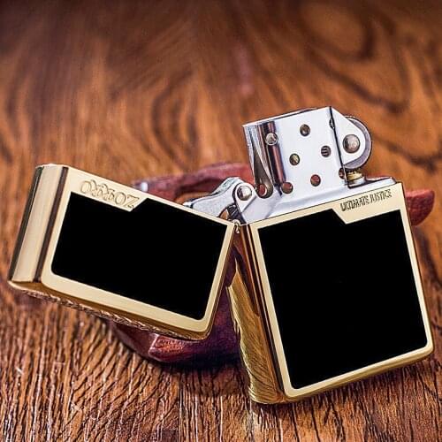 ZORRO Kerosene Flint Lighter Metal Grinding Wheel Free Fire Windproof Insert Lighter Oil Inflated Cigarette Lighter Men Gift