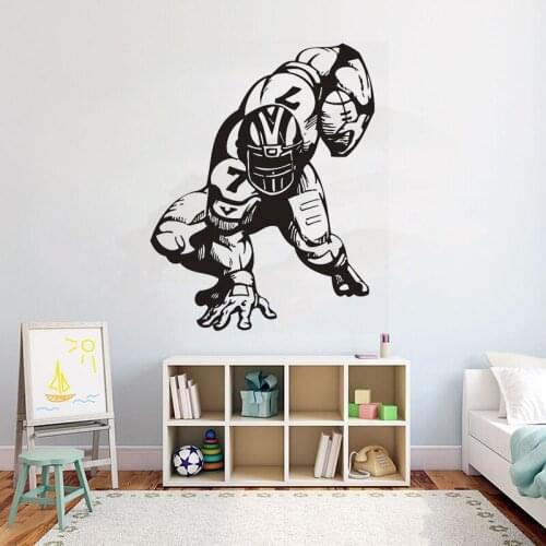Football Sports Game Player Wall Decal Boys room removeable Vinyl Sticker home decor art Mural living Room Design Decor G983