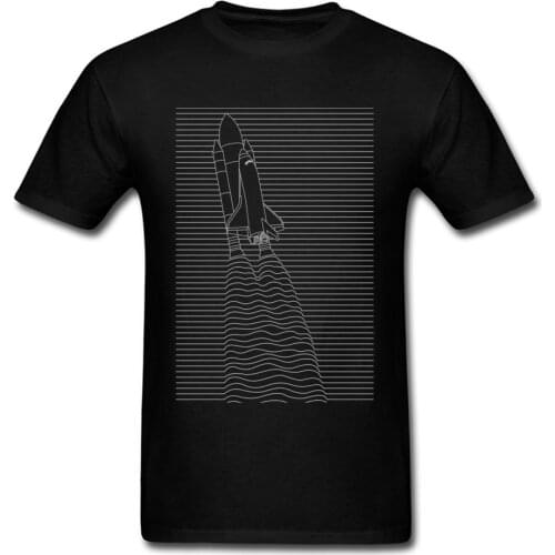 LIFT OFF T-shirt Thin Lines T Shirt Men Rocket TShirt Stripes Printed Clothes Black Cotton Personalized Tees Summer Top Quality