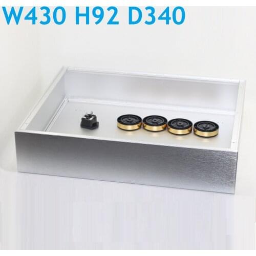 W430 H92 D340 DAC Amplifier Case Aluminum Chassis Power Supply DIY Enclosure Decoder Headphone Box