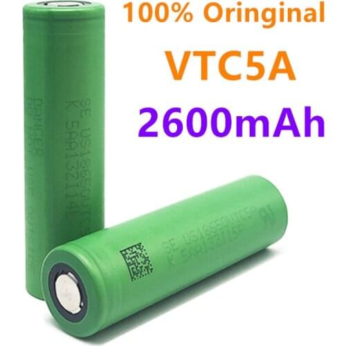 100% New original 18650 2600mAh 25A 3.7v rechargeable li-ion battery VTC5A 18650 flat/button top for Power tools/flashlights