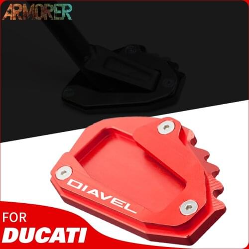 Motorcycle Accessories Falling Protection Kickstand Foot Side Stand Extension Pad Support Plate For Ducati Diavel 1260 2019