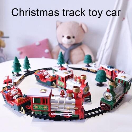 Train Set With Lights And Sounds Christmas Train Set Railway Tracks Battery Operated Toys Xmas Train Gift For Kids Electric