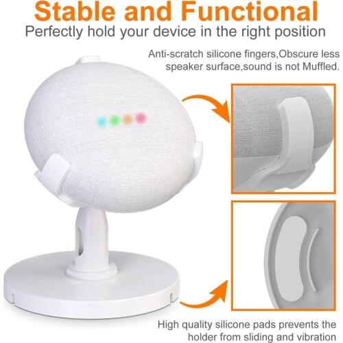 Desktop Stand For Google Home Mini Voice Assistants Compact Holder Case Plug In Kitchen Bathroom Bedroom Study Audio Mount