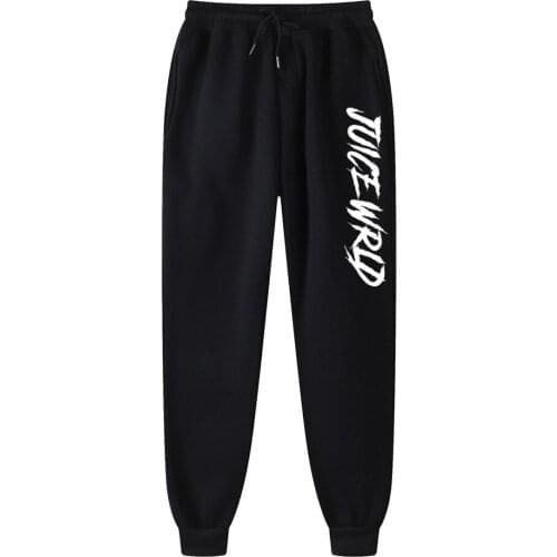 New Brand Running Jogging Pants Men Soft Bodybuilding Joggers Sweatpants Juice Wrld Black White Letter Fitness Sport Trousers