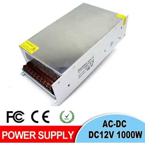 Single Output DC12V DC18V DC24V DC30V DC36V DC42V DC48V DC60V 1000W Lighting Transformer 220V 110V AC-DC SMPS For Light CNC CCTV