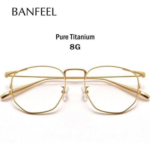 Pure B Titanium Glasses Frame New Women Ultralight Polygon Prescription Eyeglasses Men Spectacles Unisex Myopia Optical Eyewear