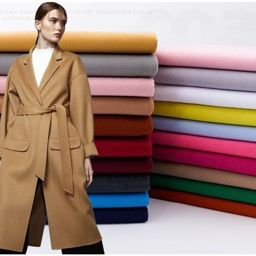 Thick Woolen Fabric Double Side Brushed Solid Color Imitation Wool Fabrics Cloth Coat Dress Blazer 580G/M DIY Telas 50X150cm
