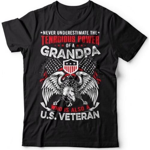 Gift For Grandfather Never Underestimate T-shirt Veteran Grandpa Gifts