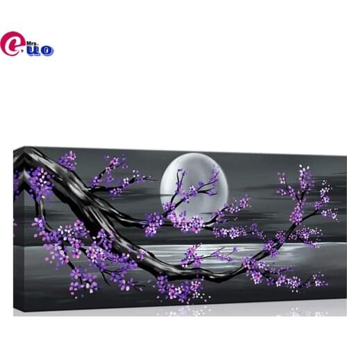 Cherry Blossom Purple Flower Diamond Painting Full Square/Round Drill 5D DIY Diamond Mosaic Embroidery Handmade Hobby Gift