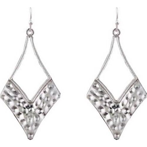 Handmade Hammered Metaillic Arrow Heads Dangle Drop Earrings for Women Chic Trendy Geometry Arrowhead Earrings