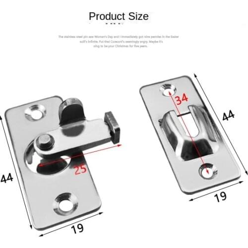 90 Degree Solid Door Latch Bolt 304 Stainless Steel Lock Sliding Door Right Angle Buckle