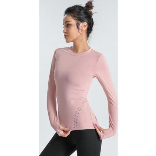 Women Workout Yoga Shirts Long Sleeve Running Clothes Quick Dry Breathable Sportswear Fitness O-neck Gym T-shirt Tops