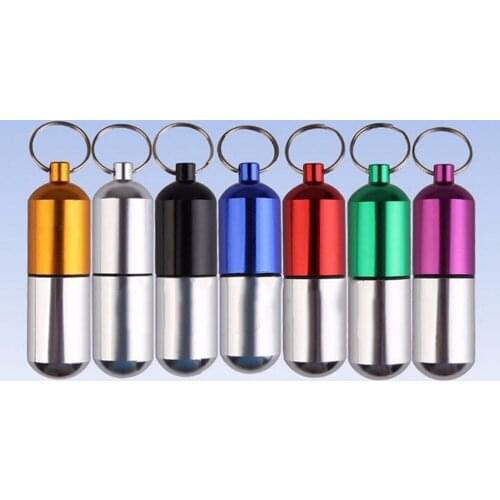 1PC Multifunctional Mini Waterproof Aluminum Alloy Pill Box Case Cache Drug Holder Container Keychain Medicine Box Health Care