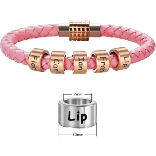 10pcs/lot Blank Loose beads Only Stainless Steel Beads Balls Fit For Genuine Leather Bracelet Personalized Name Accessories