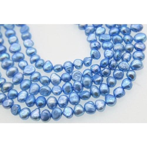 10pcs freshwater pearl blue baroque 7-9mm loose beads nature beads for making jewelry necklace 14inch FPPJ wholesale