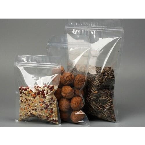 100 pcs Small Size Full Transparent Zip lock Bags Food Storage Transparent Clear PE Zip Lock Bags Width From 9 cm to 14 cm