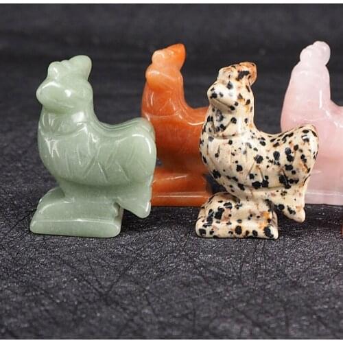 12 Colors Hand Carving Cock Shaped Pendulum Chakra Healing Natural Stone Jewelry Home Decoration For Wholesale 35*48mm